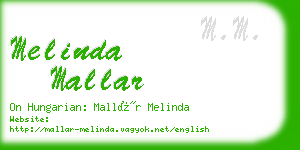 melinda mallar business card